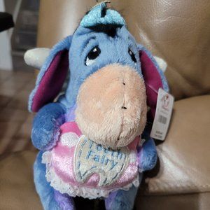 Eeyore Disney Store Winnie the Pooh, Tooth Fairy with wings 8" tall.